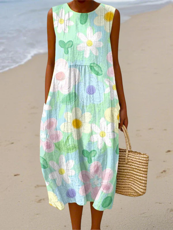 SLEEVELESS MIDI DRESS