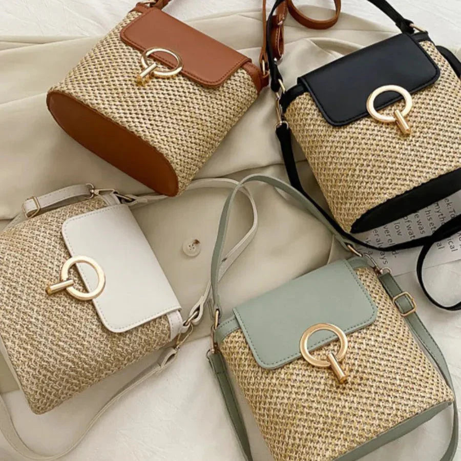 Bolso Noa | Rafia y Piel