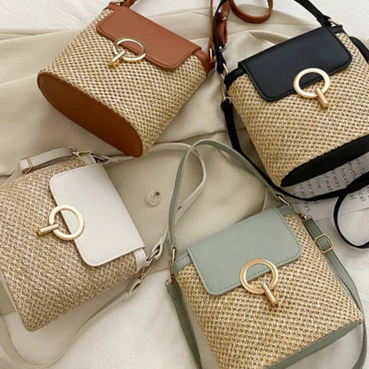 Bolso Noa | Rafia y Piel