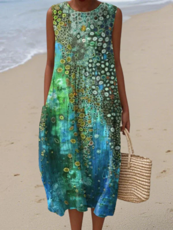 SLEEVELESS MIDI DRESS