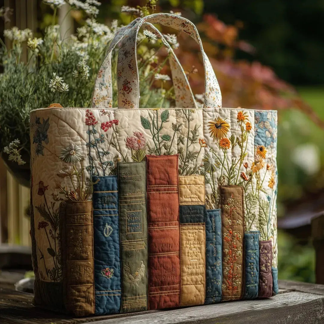 Bolso Artesanal - Libros y Flores