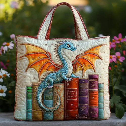 Bolso Artesanal - Dragón Esmeralda Guardián de los Libros