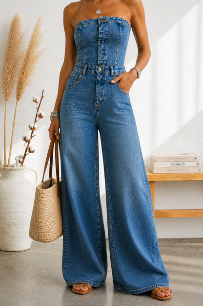 Mono Azul Sculpt Strapless