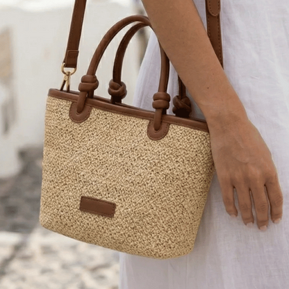 Bolso Valeria | Rafia y Piel Anudada