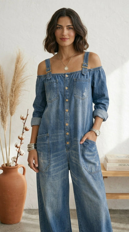 Ruth  Mono Azul Pernera Ancha