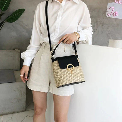 Bolso Noa | Rafia y Piel