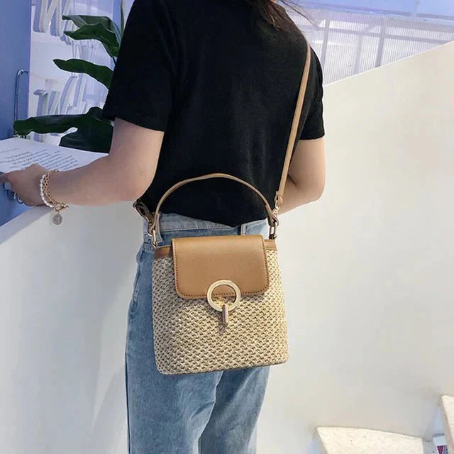 Bolso Noa | Rafia y Piel