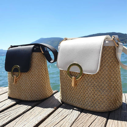 Bolso Noa | Rafia y Piel