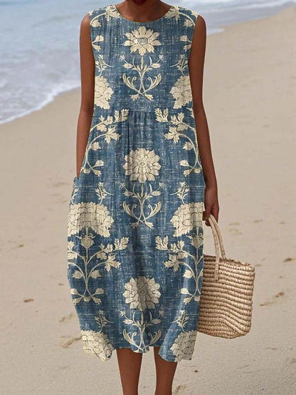 SLEEVELESS MIDI DRESS