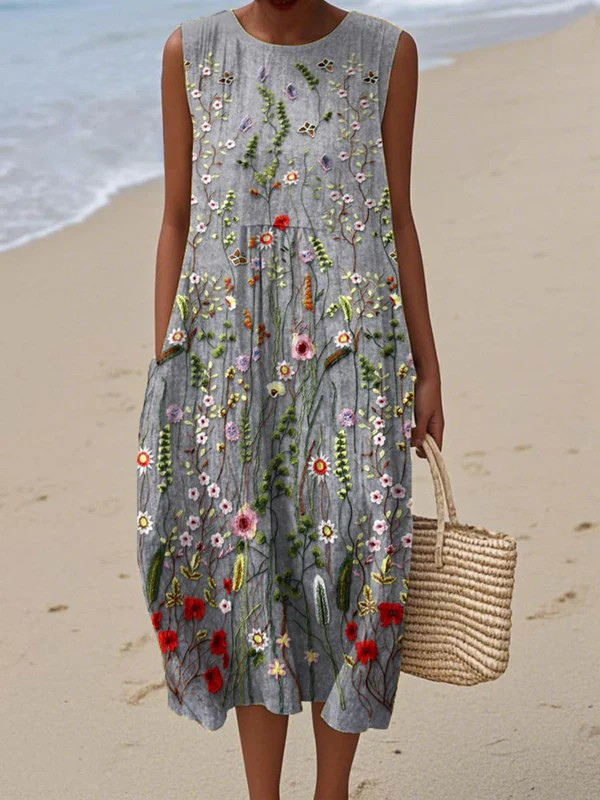 SLEEVELESS MIDI DRESS