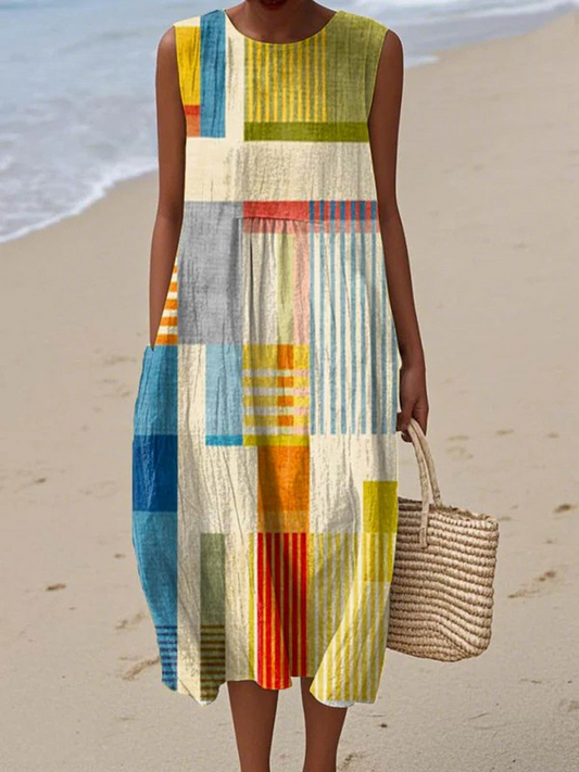 Eva | Vestido Midi Geometrico