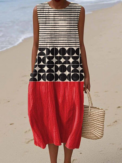 SLEEVELESS MIDI DRESS