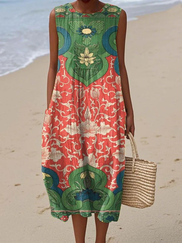 SLEEVELESS MIDI DRESS
