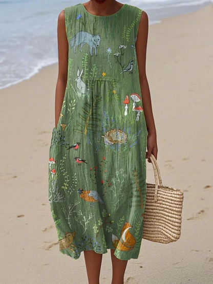 SLEEVELESS MIDI DRESS