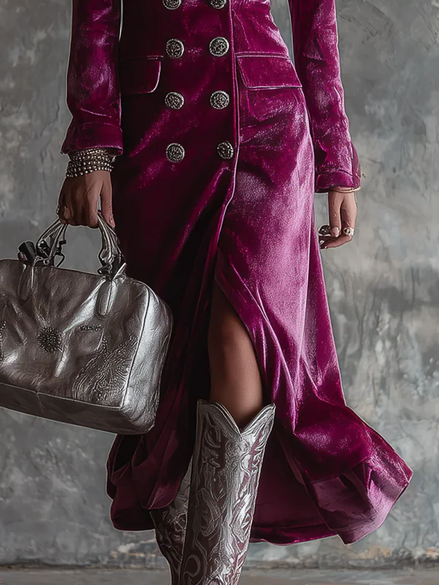 Vera| Vestido blazer largo de terciopelo