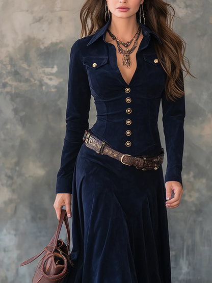 Martina| Vestido largo vintage con bolsillos