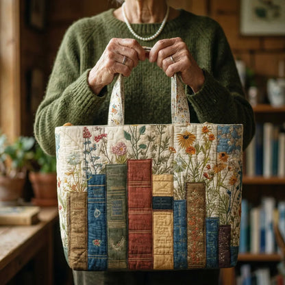 Bolso Artesanal - Libros y Flores