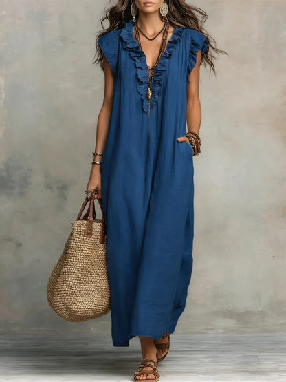 Chiara | Abito Maxi Bohémien con Scollo a V